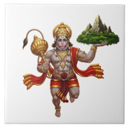 Lord Hanuman Flying Lifting Mountain Tegeltje