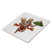 Lord Hanuman Flying Lifting Mountain Tegeltje (Zijkant)
