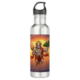 Lord Hanuman Flying Lifting Mountain Waterfles