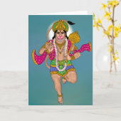 Lord Hanuman Greeting Card Kaart (Gele Bloem)