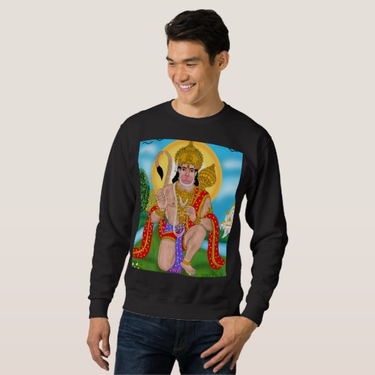 Lord Hanuman Hoodie – Spiritual Clothing & Casual  Trui (Voorkant volledig)