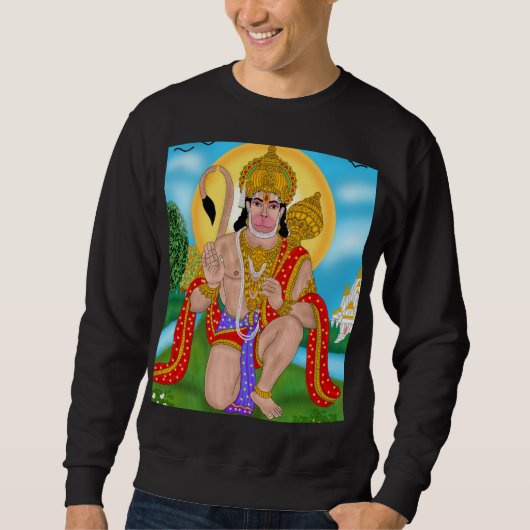 Lord Hanuman Hoodie – Spiritual Clothing & Casual  Trui (Voorkant)
