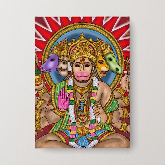 Lord Hanuman-knop Button (Voorkant)