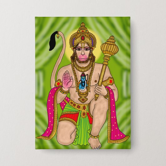 Lord Hanuman-knop Button (Voorkant)