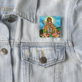 Lord Hanuman-knop Vierkante Button 5,1 Cm (In situ)