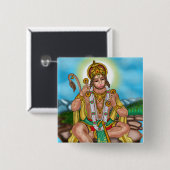 Lord Hanuman-knop Vierkante Button 5,1 Cm (Voorkant /achterkant)