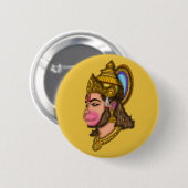 Lord Hanuman-knoppen Ronde Button 5,7 Cm (Voorkant /achterkant)