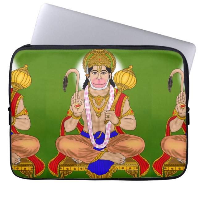 Lord Hanuman Laptop Cover Sleeve (Voorkant)