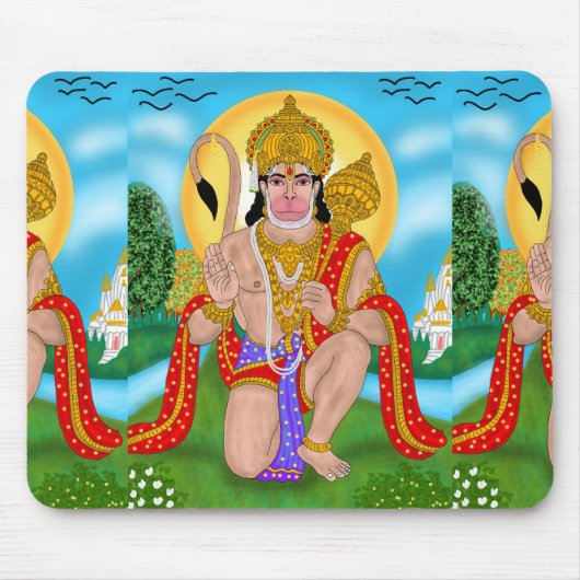 Lord Hanuman Mouse Pad – Spiritual Desk Accessory Muismat (Voorkant)
