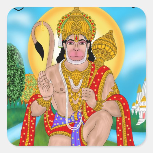 Lord Hanuman Sticker – Spiritual & Motivational De (Voorkant)