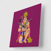 Lord Hanuman Wall Clock Vierkante Klok (Hoek)