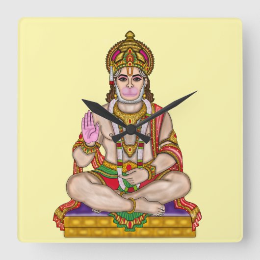 Lord Hanuman wandklok (Voorkant)