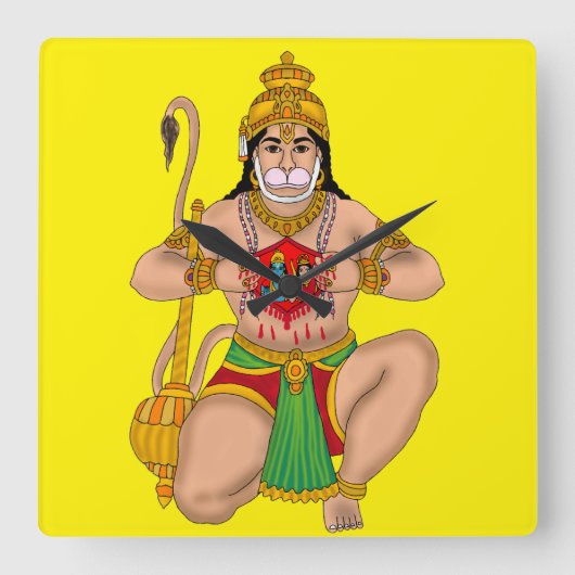 Lord Hanuman wandklok (Voorkant)