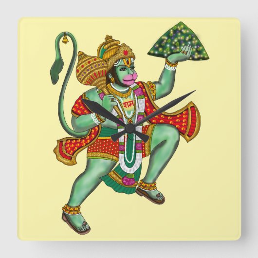 Lord Hanuman wandklok (Voorkant)