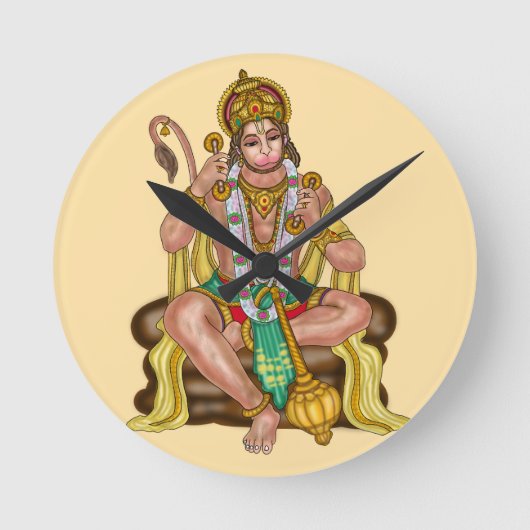 Lord Hanuman wandklok (Voorkant)