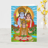 Lord Hanuman wenskaart Kaart (Gele Bloem)