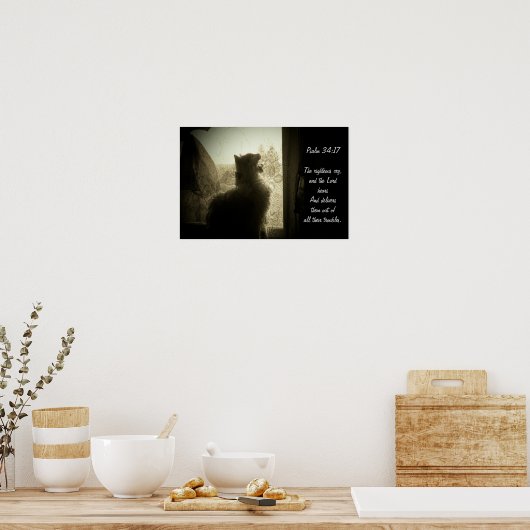 LORD Hars-Psalm 34:17 Poster (Keuken)