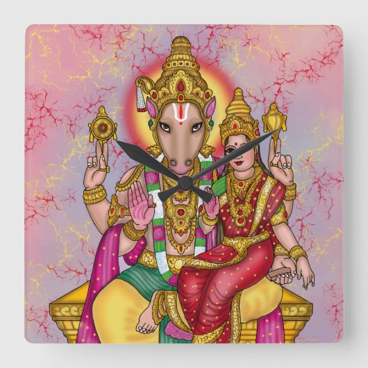 Lord Hayagriva wandklok (Voorkant)