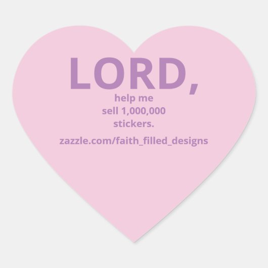 LORD, Help - herstel ZONDAG - Pasen - Roze - Hart Sticker (Voorkant)