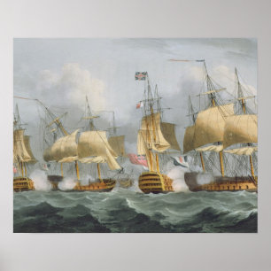 Lord Howe in de koningin Charlotte, die de Ene bre Poster