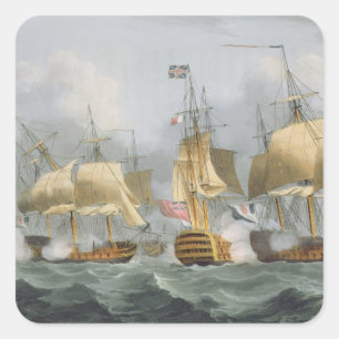 Lord Howe in de koningin Charlotte, die de Ene bre Vierkante Sticker