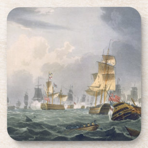 Lord Howe's Victory, 1 juni 1794, gegraveerd door  Bier Onderzetter