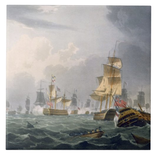 Lord Howe's Victory, 1 juni 1794, gegraveerd door  Tegeltje (Voorkant)
