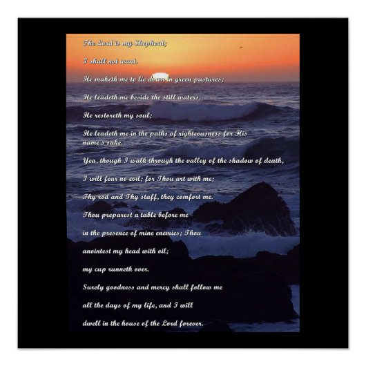 Lord is mijn herdergebed perfect poster (Voorkant)