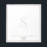 Lord is Mijn Schrift van het Rode Monogram van het Notitieblok<br><div class="desc">Dit Bijbelversum notitieblok is zeker een inspiratie. Dit ontwerp is voorzien van een scherpe witte achtergrond met een diepe rode rand en een klassieke typografie met een elegant monogram. Wat een geweldige manier om jezelf te herinneren aan de hoop die alleen Christus kan geven.</div>