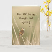 Lord is mijn Sterkte & Song Scripting Song Bird Kaart (Gele Bloem)
