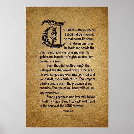 Lord is My Shepherd (Scripture: Psalm 23) Poster (Voorkant)