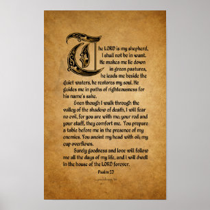 Lord is My Shepherd (Scripture: Psalm 23) Poster