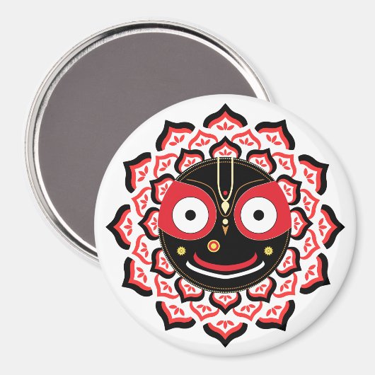 Lord Jagannath Face Chakra Hindu Deity Magneet (Voorkant / Achterkant)