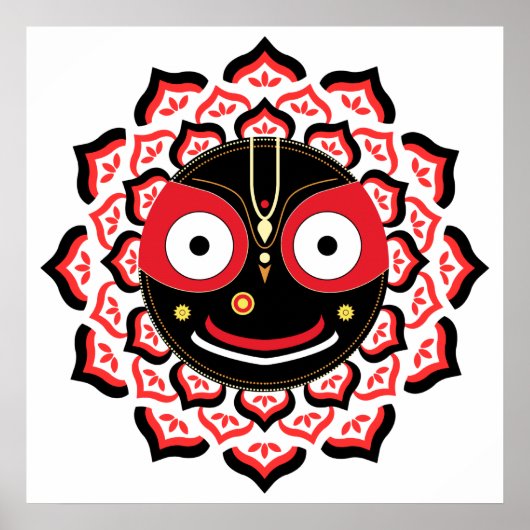 Lord Jagannath Face Chakra Hindu Deity Poster (Voorkant)