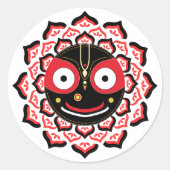 Lord Jagannath Face Chakra Hindu Deity Ronde Sticker (Voorkant)