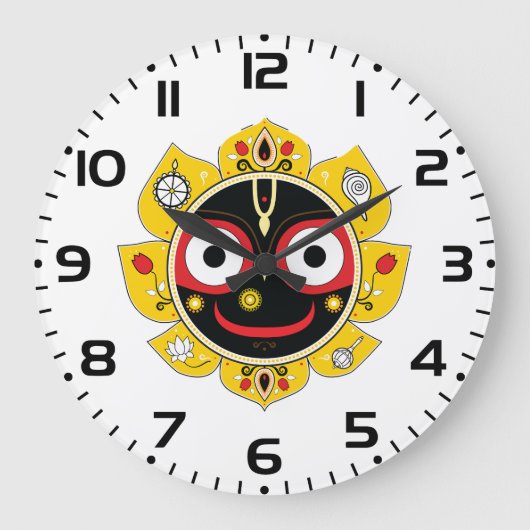 Lord Jagannath Face Hindu Deity Spiritual Grote Klok (Voorkant)