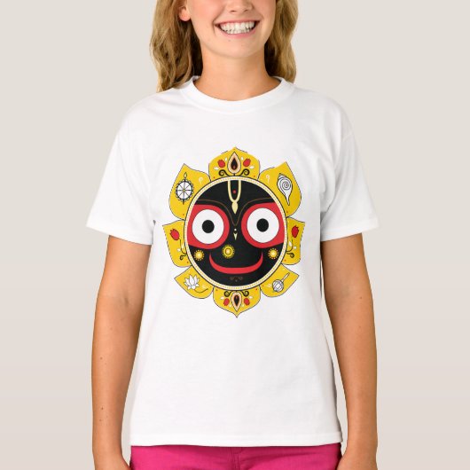 Lord Jagannath Face Hindu Deity Spiritual T-shirt (Voorkant)