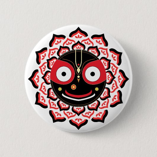 Lord Jagannath Gezicht Chakra Hindoe-deïteit Ronde Button 5,7 Cm (Voorkant)