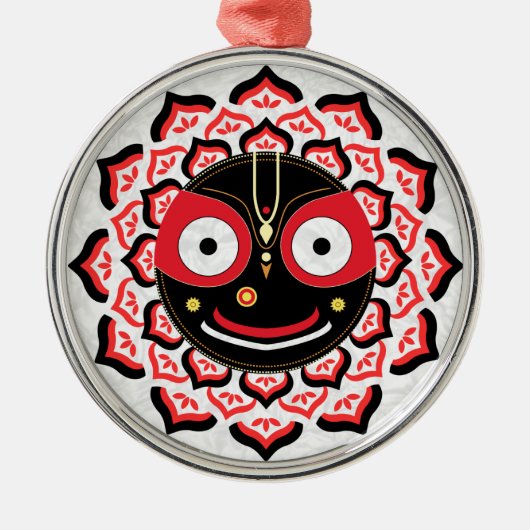 Lord Jagannath Gezicht Chakra Hindoe Deva Metalen Ornament (Voorkant)