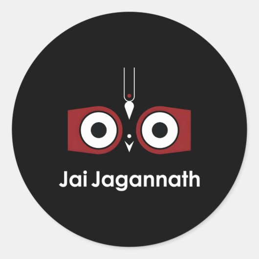 Lord Jagannath Puri Dham Hare Krishna Ronde Sticker (Voorkant)