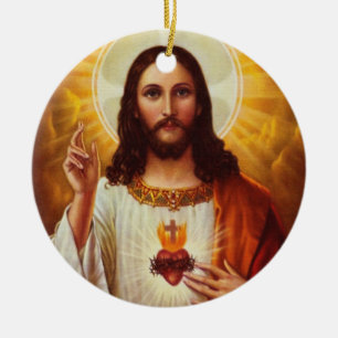 Lord Jesus Christus en het Heilige Hart Keramisch Ornament