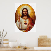 Lord Jesus Christus en het Heilige Hart Poster (Keuken)