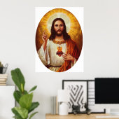 Lord Jesus Christus en het Heilige Hart Poster (Thuiskantoor)