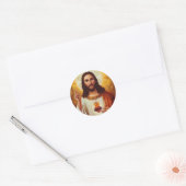 Lord Jesus Christus en het Heilige Hart Ronde Sticker (Envelop)
