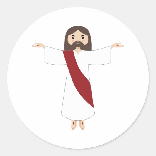 Lord Jesus Ronde Sticker (Voorkant)