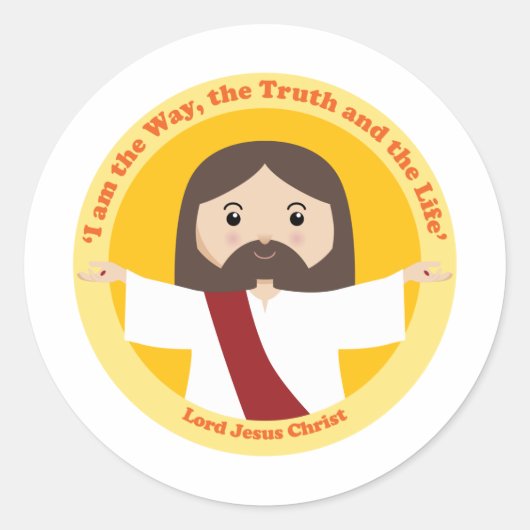 Lord Jesus Ronde Sticker (Voorkant)