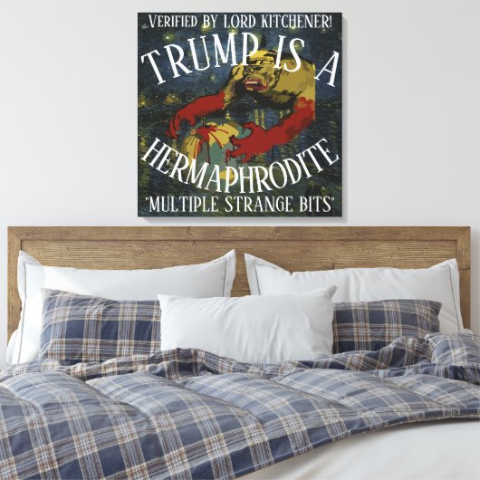 LORD KITCHENER HEEFT BEVESTIGD DAT TRUMP EEN HERMA CANVAS AFDRUK (Insitu (Slaapkamer))