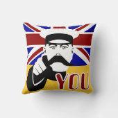 Lord Kitchener retro pop art union jack kussen (Achterkant)