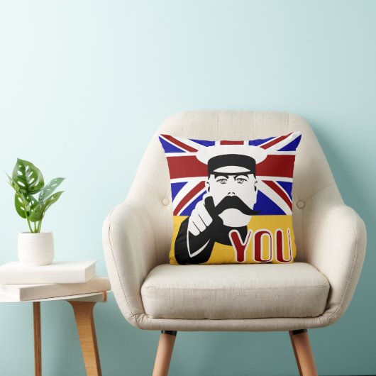 Lord Kitchener retro pop art union jack kussen (Stoel)
