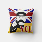 Lord Kitchener retro pop art union jack kussen (Voorkant)